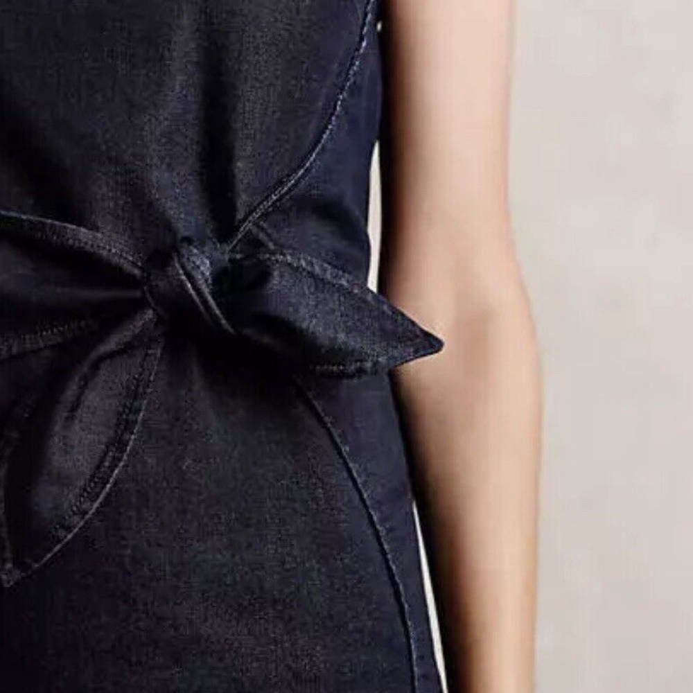 ANTHROPOLOGIE HOLDING HORSES CLARA TIE KNOT DENIM DRESS - Picture 3 of 12